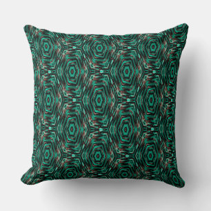 Cojín Decorativo Étnica, negra y turquesa.