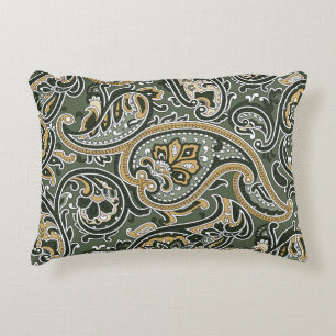 Cojín Decorativo Étnica Paisley Oriental, Vintage Seamless.