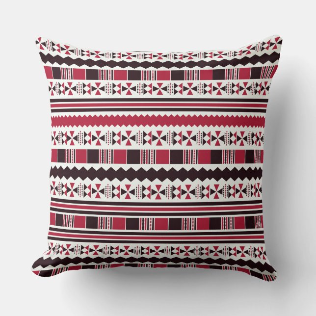Cojín Decorativo Étnica roja azteca (Anverso)