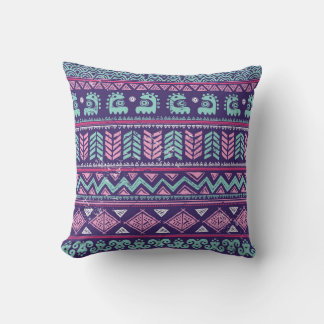 Cojín Decorativo Étnica Tribal: Colorido Patrón Sin Mar.