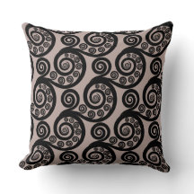 Cojín decorativo étnico Lilac y Black Fern Frond S