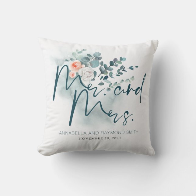 Cojín Decorativo Eucalyptus Floral Green Bouquet Elegante (Anverso)