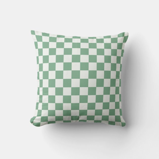Cojín Decorativo Eucalyptus mist checkerboard pattern (Anverso)