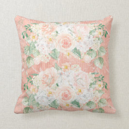 Cojín Decorativo Eucalyptus Rústica Floral Verde Peach