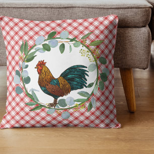Cojín Decorativo Eucalyptus Wreath & Rooster Farmhouse