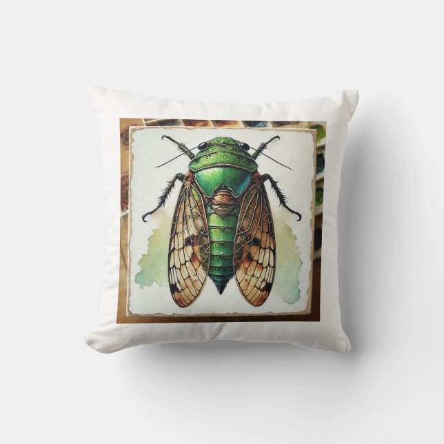 Cojín Decorativo Eucharitolus insect 060924IREF216 - Watercolor (Anverso)