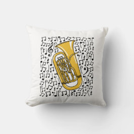 Cojín Decorativo Euphonium Musical Notes Brass Músico