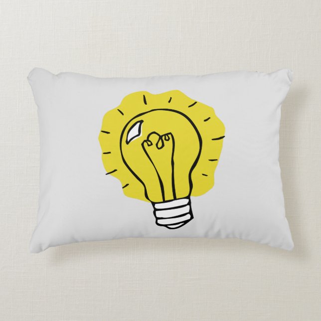 Cojín Decorativo Eureka Idea Lightbulb Ilustracion Pillow (Anverso)