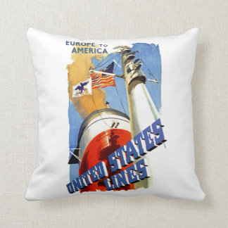 Cojín Decorativo Europa a América ~ Líneas de los Estados Unidos