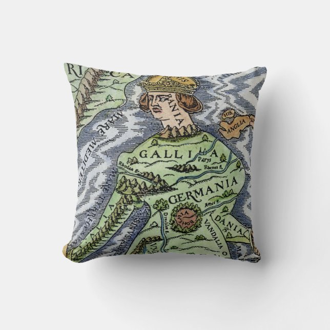 COJÍN DECORATIVO EUROPA COMO REINA, 1588 (Anverso)