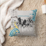 Cojín Decorativo Everafter Brie Verde azulado Yellow Gray Peacock B<br><div class="desc">Personaliza este capricho Verde azulado Amor Amor Amarillo y Gris Amor Pájaros Pájaros Pájaros Almohada para decir cualquier cosa que te guste o usar el amor existente siempre por la novia o por el Día de San Valentín! - Confrontación Invitaciones de Boda - También elige el color de fondo -...</div>