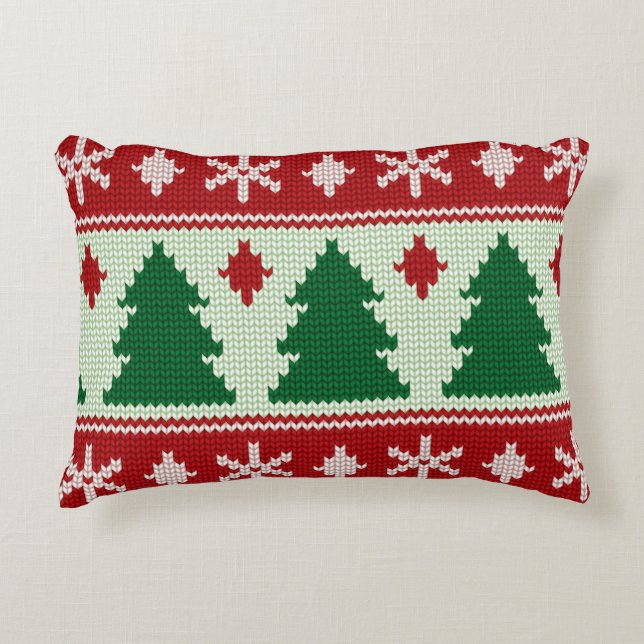Cojín Decorativo Evergreens & Snowflakes Knit (Anverso)