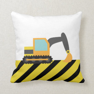 Cojín Decorativo Excavadora naranja, Vehículo de Construcción, Para