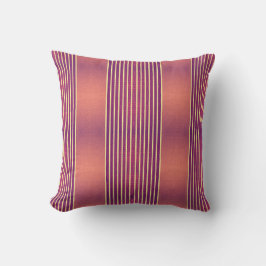 Cojín Decorativo Exotic Faux Snake Leather & Linear Stripe Salmon