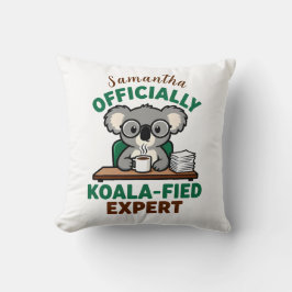 Cojín Decorativo Experto en café divertido oficialmente koalificado
