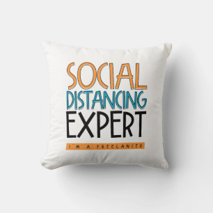 Cojín Decorativo Experto en distanciamiento social. Soy un autónomo