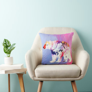 Cojín Decorativo Explorador Ártico Pastel en Acuarela