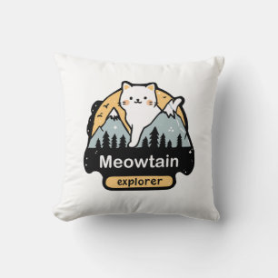 Cojín Decorativo Explorador de Meowtain – Diseño de aventura de gat