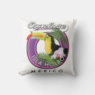 Cojín Decorativo explorar la playa de Isla Holbox México viaje parc