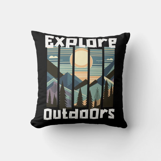 Cojín Decorativo Explore Outdoors Landschafts Grafik (Anverso)
