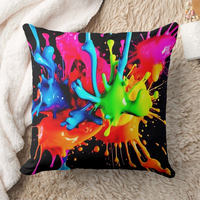 Cojín Decorativo Explosión Abstracta Colorida (Manta)
