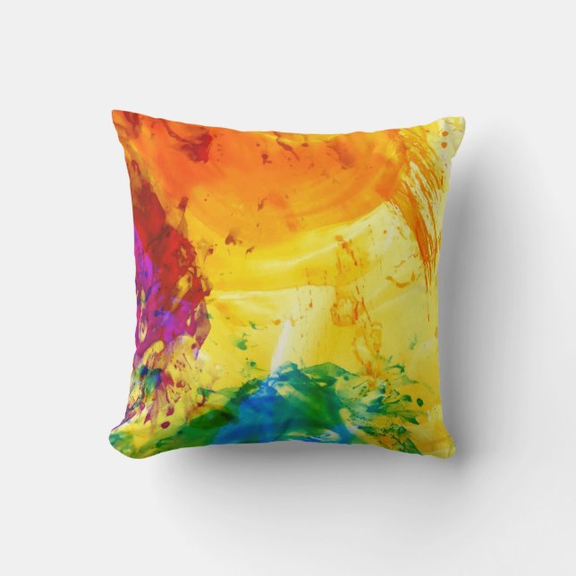 Cojín Decorativo Explosión abstracta vibrante (Anverso)