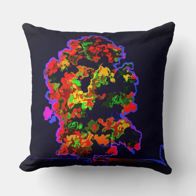 Cojín Decorativo Explosión de árbol neón (Anverso)