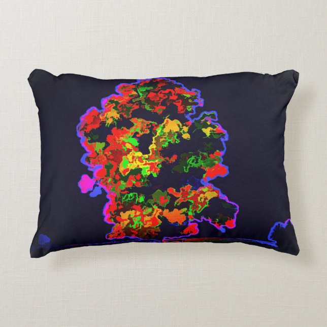Cojín Decorativo Explosión de árbol neón (Anverso)
