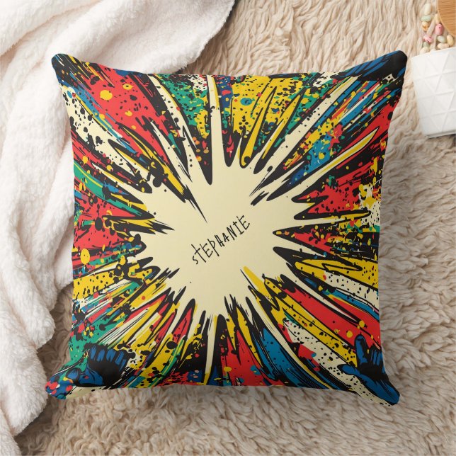 Cojín Decorativo Explosión de arte pop de estilo cómico (2) (Manta)