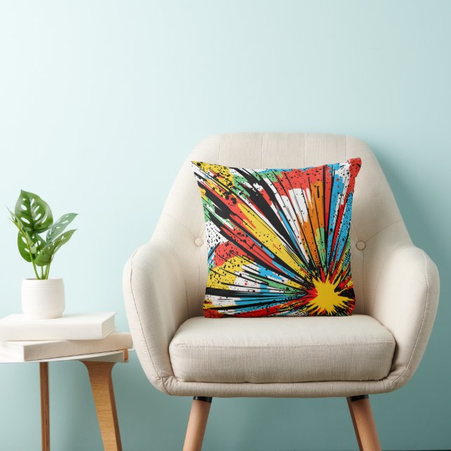 Cojín Decorativo Explosión de Cómic de Arte Pop (Silla)