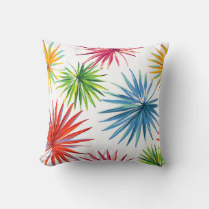 Cojín Decorativo Explosión de Palma Abstracta Colorida