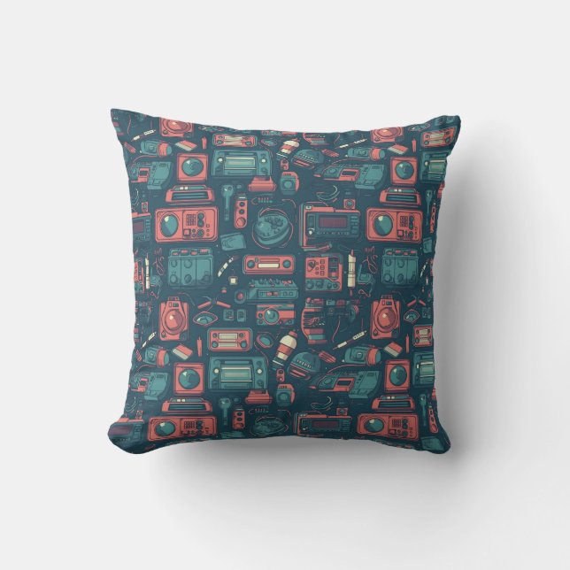 Cojín Decorativo Explosión del pasado: tecnología de los 80 (Anverso)