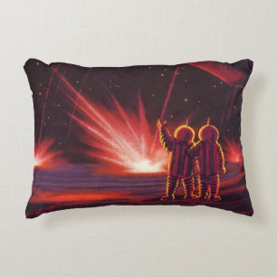 Cojín Decorativo Explosión del planeta rojo alienígena de ciencia f