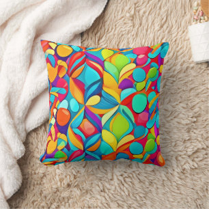 Cojín Decorativo Explosión Floral de abstracto vibrante