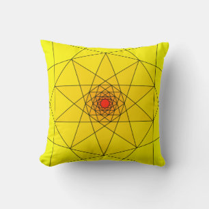 Cojín Decorativo Explosión Geométrica de Estrellas - Diseño Amarill