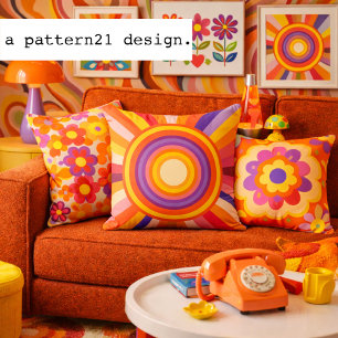 Cojín Decorativo explosión solar retro 1972