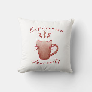 Cojín Decorativo Exprésate Gatos Y Café