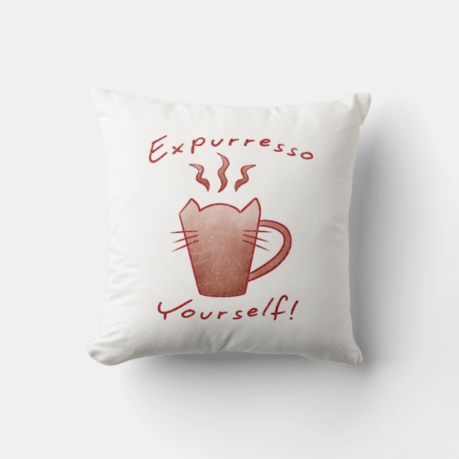 Cojín Decorativo Exprésate Gatos Y Café (Anverso)