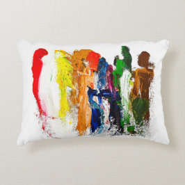 Cojín Decorativo Expresión abstracta de figuras humanas en movimien