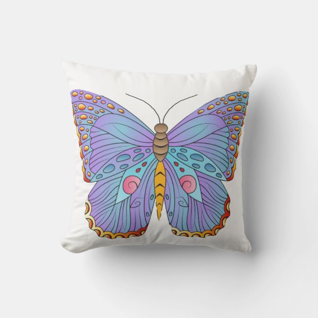 Cojín decorativo exterior de mariposa (Anverso)