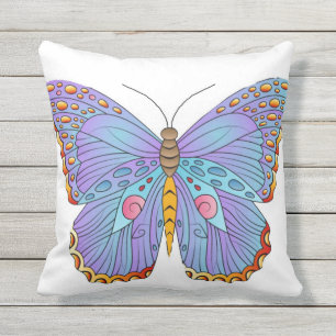 Cojín decorativo exterior de mariposa