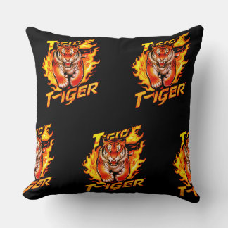 Cojín decorativo exterior del tigre negro