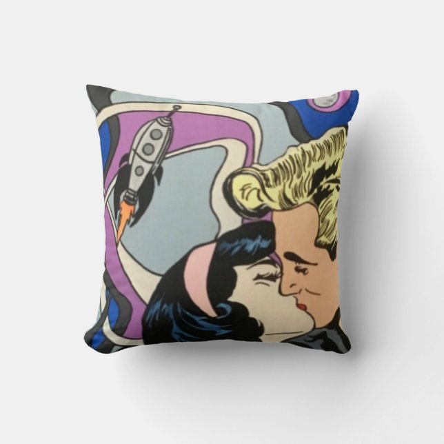 Cojín Decorativo Extracto atómico la pintura del beso adiós en a (Anverso)