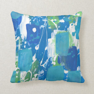Cojín Decorativo Extracto blanco del verde azul