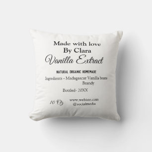 Cojín Decorativo Extracto de vainilla de ingredientes caseros añadi
