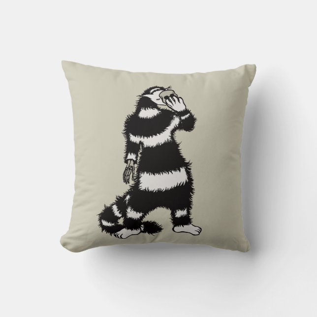 Cojín Decorativo Extraña Máscara De Cráneo De Gato Whimsical Gótica (Anverso)