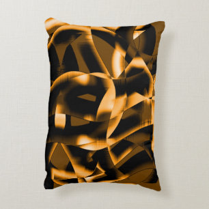 Cojín Decorativo Extraña mezcla de cintas quemadas, color naranja