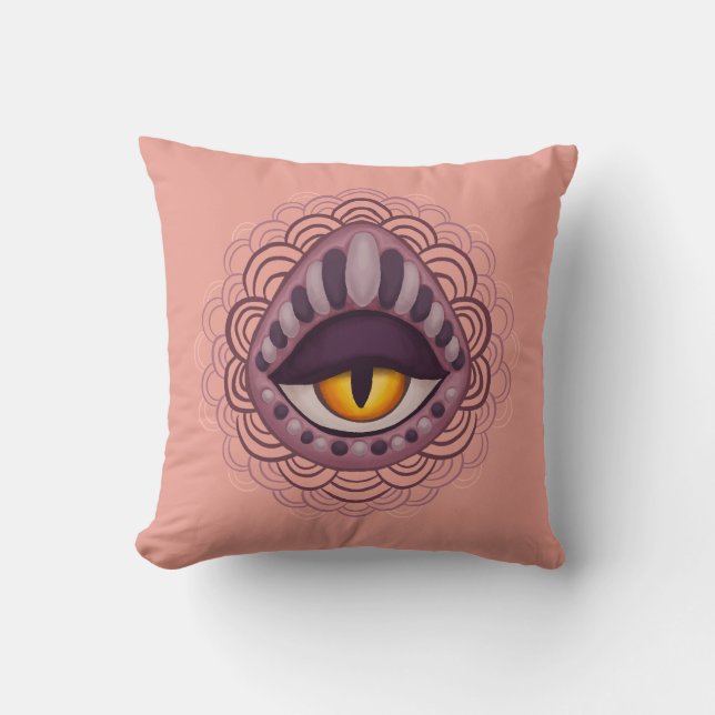 Cojín Decorativo Extraño Ojo Parlanchín Extraño (Anverso)