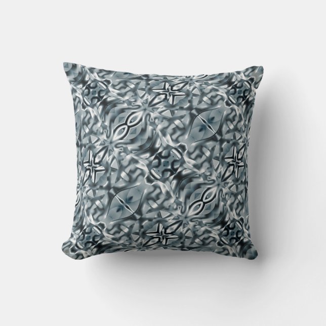 Cojín Decorativo Extraño y retorcido espejo gris (Anverso)