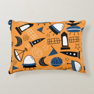 Cojín Decorativo Extraterrestre con OVNI, naves espaciales, patrón 